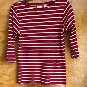 L.L. Bean Women's Red Striped Top